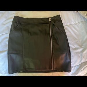 Express Black Faux Leather Skirt